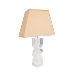  Les Prismatiques Les Prismatiques Zig Zag Table Lamp in Solid Lucite 1970s Signed  - 4046140