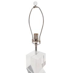  Les Prismatiques Les Prismatiques Zig Zag Table Lamp in Solid Lucite 1970s Signed  - 4046143