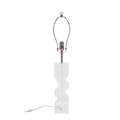  Les Prismatiques Les Prismatiques Zig Zag Table Lamp in Solid Lucite 1970s Signed  - 4046148