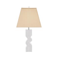  Les Prismatiques Les Prismatiques Zig Zag Table Lamp in Solid Lucite 1970s Signed  - 4046149