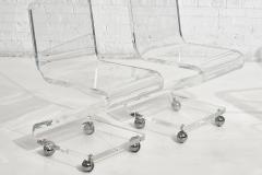  Les Prismatiques Lucite Chairs on Casters circa 1970 - 1907638