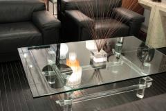  Les Prismatiques Lucite Coffee Table with Stretchers and Glass Top by Les Prismatiques - 142772