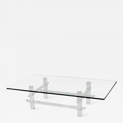  Les Prismatiques Lucite Coffee Table with Stretchers and Glass Top by Les Prismatiques - 143459