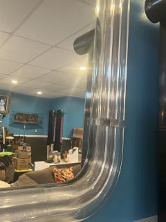  Les Prismatiques MAGNIFICIENT MONUMENTAL MODERNIST TUBULAR LUCITE MIRROR - 4129121