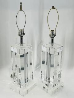  Les Prismatiques Pair of Lucite Table Lamps attb to Les Presmatiques  - 3609663