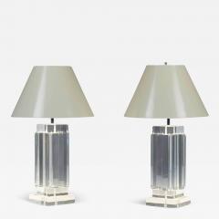  Les Prismatiques Pair of Lucite Table Lamps attb to Les Presmatiques  - 3610639