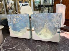  Leucos Pair Of Opalescent Murano Glass Lamps By Leucos - 4505694