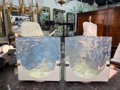  Leucos Pair Of Opalescent Murano Glass Lamps By Leucos - 4505695