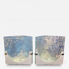  Leucos Pair Of Opalescent Murano Glass Lamps By Leucos - 4508142