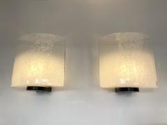  Leucos Pair of Bubble Murano Glass and Metal Sconces by Leucos Italy 1970s - 2224839