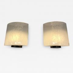  Leucos Pair of Bubble Murano Glass and Metal Sconces by Leucos Italy 1970s - 2225977