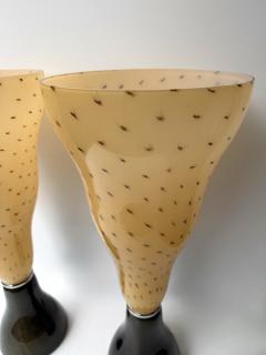  Leucos Pair of Speckled Murano Glass Flame Lamps by Leucos Italy 1990s - 4598745