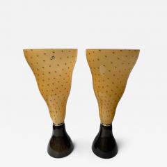  Leucos Pair of Speckled Murano Glass Flame Lamps by Leucos Italy 1990s - 4603261