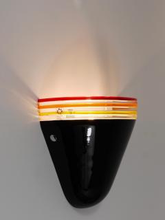  Leucos Roberto Pamio Febo Wall Lamp Sconce Black Murano Glass Leucos Italy 1980s - 4231787