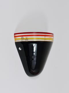  Leucos Roberto Pamio Febo Wall Lamp Sconce Black Murano Glass Leucos Italy 1980s - 4231801