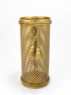  Li Puma Firenze Hollywood Regency Gilt Metal Rope Tassel Umbrella Stand Li Puma Firenze 1950 - 4063153