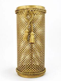  Li Puma Firenze Hollywood Regency Gilt Metal Rope Tassel Umbrella Stand Li Puma Firenze 1950 - 4063161