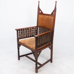  Liberty Co Liberty Co A Rare Moorish Armchair with Original Leather Seat - 4236513