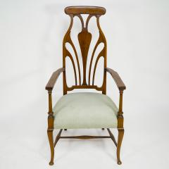  Liberty Co Liberty Co An Arts Crafts Mahogany Armchair with an Art Nouveau Style Back - 4182438
