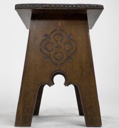 Liberty Co Liberty Co An Arts Crafts Moorish Oak Stool with Embossed Leather Seat - 4185507