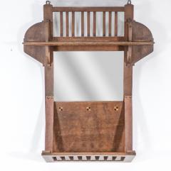  Liberty Co Liberty Co An Arts Crafts Oak Hanging Paper Rack with Central Mirror - 4185514