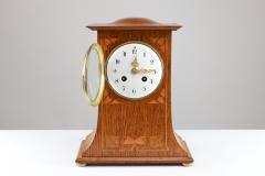  Liberty Co Liberty Co An Arts Crafts Oak Mantle Clock with Floral Inlay - 4188332