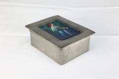  Liberty Co Liberty Co An Arts Crafts Pewter Box with an Enamel Maiden to the Lid - 4188354