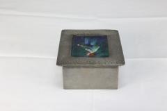  Liberty Co Liberty Co An Arts Crafts Pewter Box with an Enamel Maiden to the Lid - 4188357