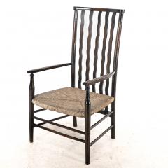  Liberty Co Liberty Co An Arts Crafts Rush Seat Armchair with Wavy Shaped Back Slats - 4185559