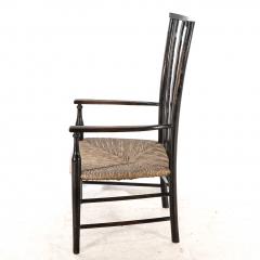  Liberty Co Liberty Co An Arts Crafts Rush Seat Armchair with Wavy Shaped Back Slats - 4185561