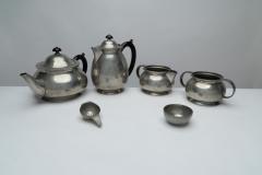  Liberty Co Liberty Co An Arts Crafts Six Piece Pewter Tudric Tea Set - 4188367