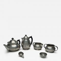  Liberty Co Liberty Co An Arts Crafts Six Piece Pewter Tudric Tea Set - 4205690