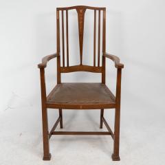  Liberty Co Liberty Co Arts Crafts armchair inlaid with hearts subtle floral inlays  - 4185596