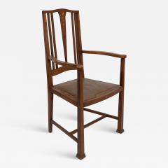  Liberty Co Liberty Co Arts Crafts armchair inlaid with hearts subtle floral inlays  - 4232934