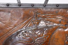  Liberty Co Liberty Co Copper Wrought Iron Fire Screen Depicting Galleon Dragon Sail - 4188391