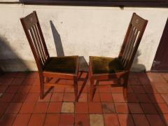  Liberty Co Liberty Co Four English Arts Crafts Walnut Chairs with Mother Of Pearl inlay - 4185417