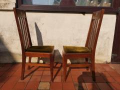  Liberty Co Liberty Co Four English Arts Crafts Walnut Chairs with Mother Of Pearl inlay - 4185418