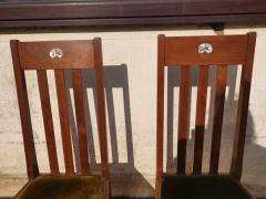  Liberty Co Liberty Co Four English Arts Crafts Walnut Chairs with Mother Of Pearl inlay - 4185420
