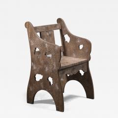  Liberty Co Liberty Co Japanese teak carved side chair - 3610599