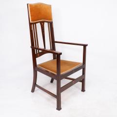  Liberty Co Liberty Co Two Arts Crafts Mahogany Armchairs with Stylized Floral Inlays - 4185640