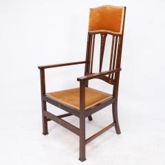  Liberty Co Liberty Co Two Arts Crafts Mahogany Armchairs with Stylized Floral Inlays - 4185642