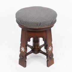  Liberty Co Liberty and Co attri A rare Moorish walnut revolving stool with Moorish arches - 4192041