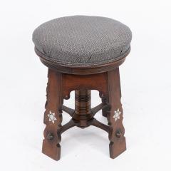  Liberty Co Liberty and Co attri A rare Moorish walnut revolving stool with Moorish arches - 4192043