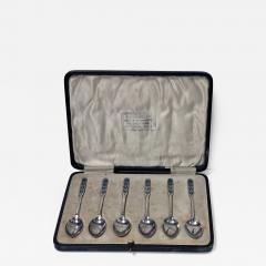  Liberty Co Set of Liberty Enamel Spoons Birmingham 1925 Fitted Box - 464755
