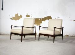  Liceu de Artes e Of cios Brazilian Modern Armchair Set in Hardwood Beige Leather by Liceu de Artes 1960 - 3186490