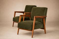  Liceu de Artes e Of cios Brazilian Modern Armchairs in Cavi na Olive Mohair Liceu de Artes e Of cios - 4616062