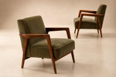  Liceu de Artes e Of cios Brazilian Modern Armchairs in Cavi na Olive Mohair Liceu de Artes e Of cios - 4616069