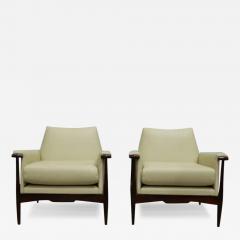  Liceu de Artes e Of cios Brazilian Modern Armchairs in Hardwood Leather Liceu de Artes Brazil 1960s - 3709339