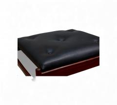  Liceu de Artes e Of cios Brazilian Modern Ottoman in Rosewood Leather Liceu de Artes 1960s - 4431815