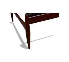  Liceu de Artes e Of cios Brazilian Modern Ottoman in Rosewood Leather Liceu de Artes 1960s - 4431816